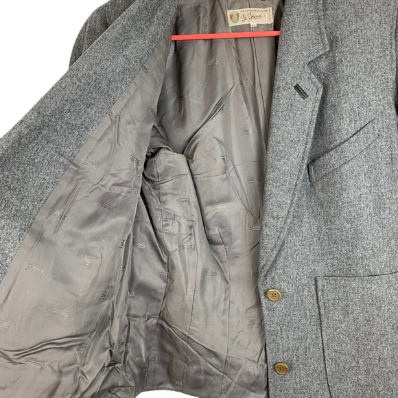 Vintage 1970s/80s Gucci 100% Wool Blazer and Skirt Suit Set Gray Size 46 - Picture 8 of 16